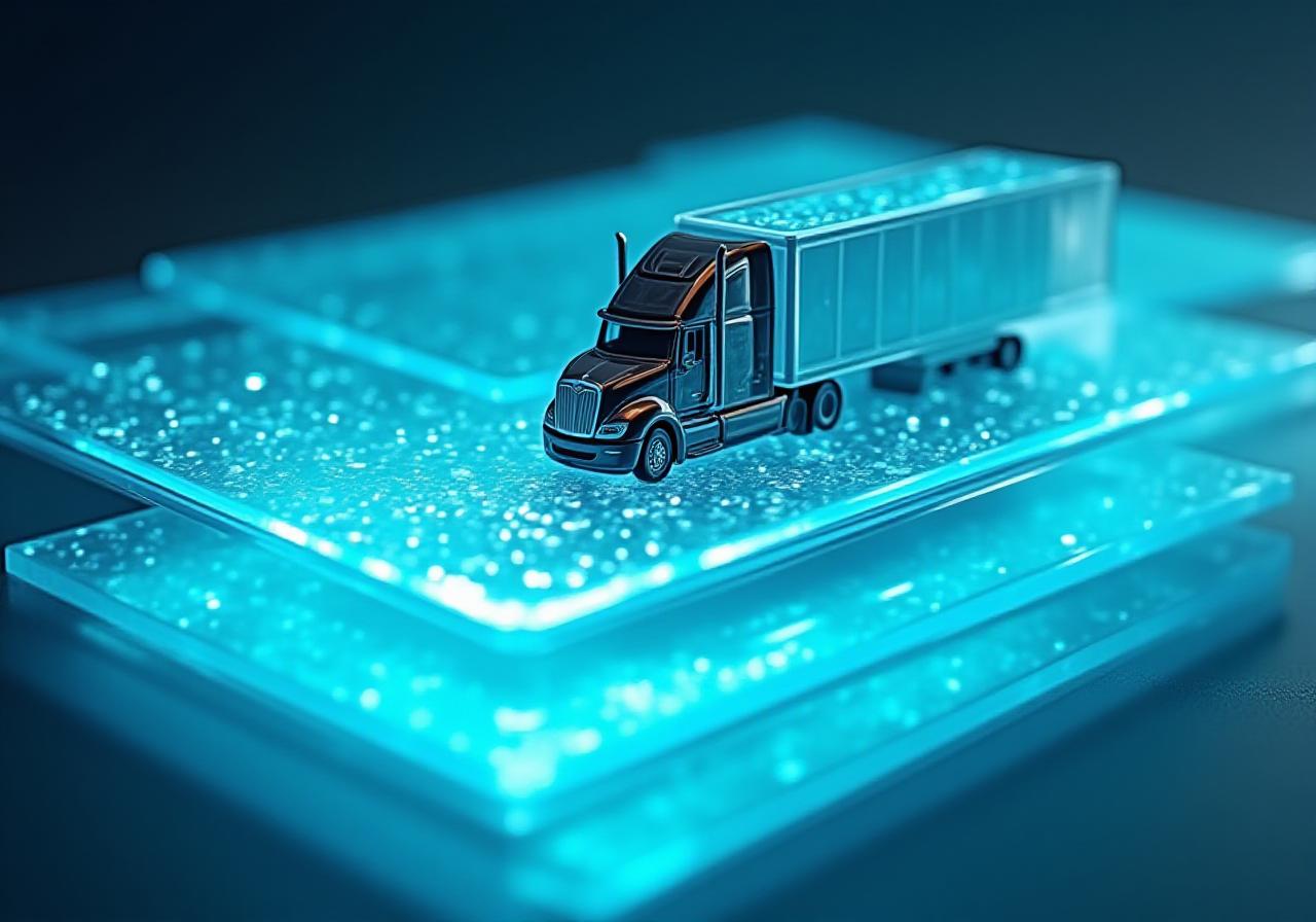 Abstract depiction of logistics and legal paperwork